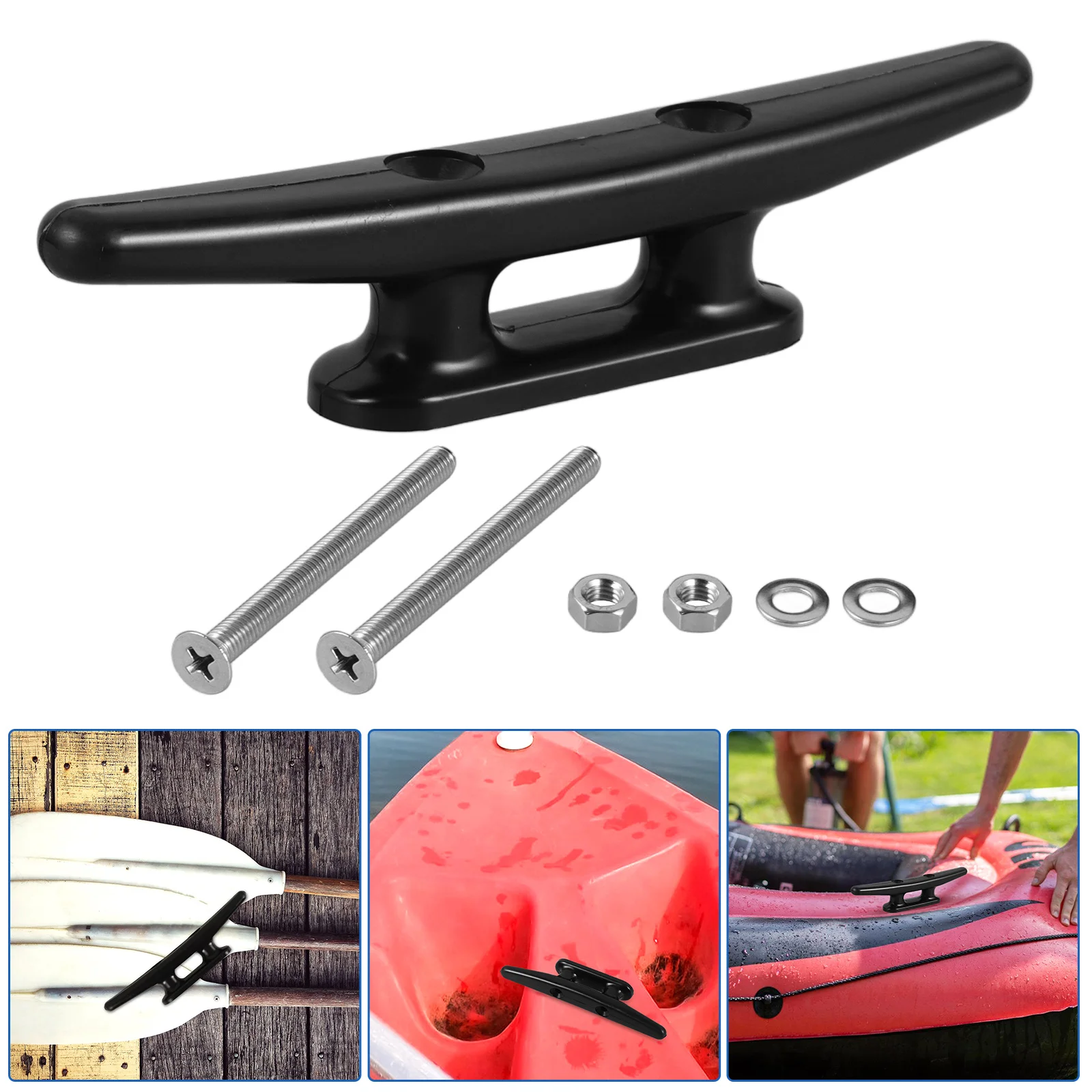 

Dock Cleats Anchor Truck Kit Kayak Rope Fixing Accessories Boat Practical Black Nylon