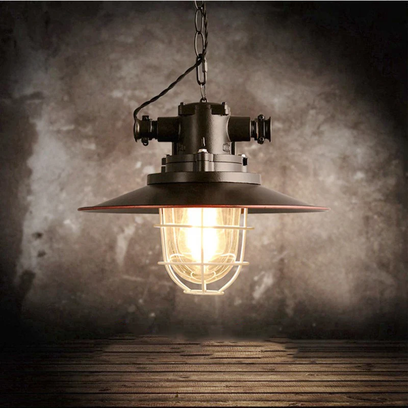 Industrial Style Retro Loft Waterproof Chandelier Hotel Corridor Aisle Country Bar Cafe Personality Pot Cover Pendent Light