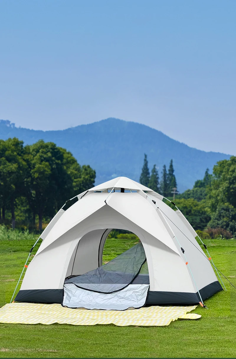 Outdoor Tent For 3-4 People Sun And Rain Protection Camping Equipment Portable No Need To Build