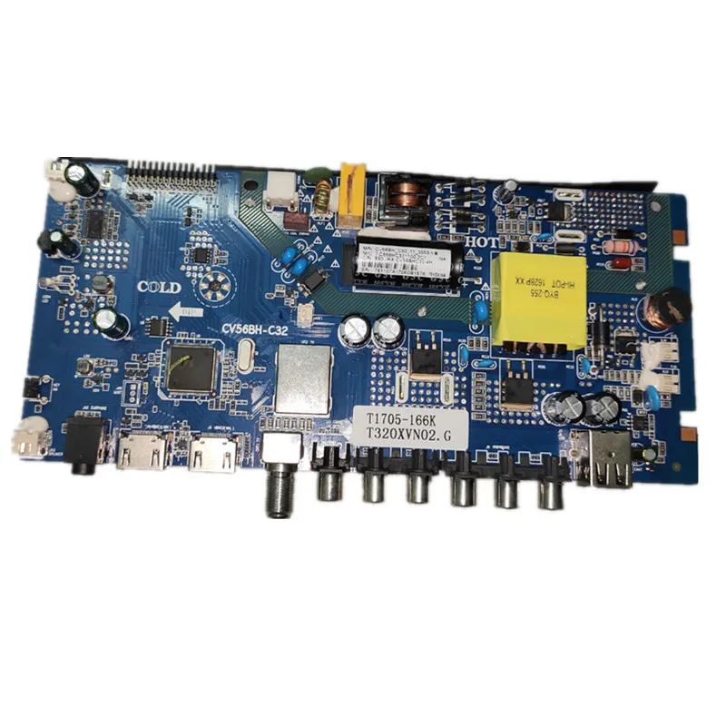 FREE SHIPPING !  CV56BH-C32  Three in one TV motherboard  T320XVN02  76V 300MA   English Spanish French for  spectra TV