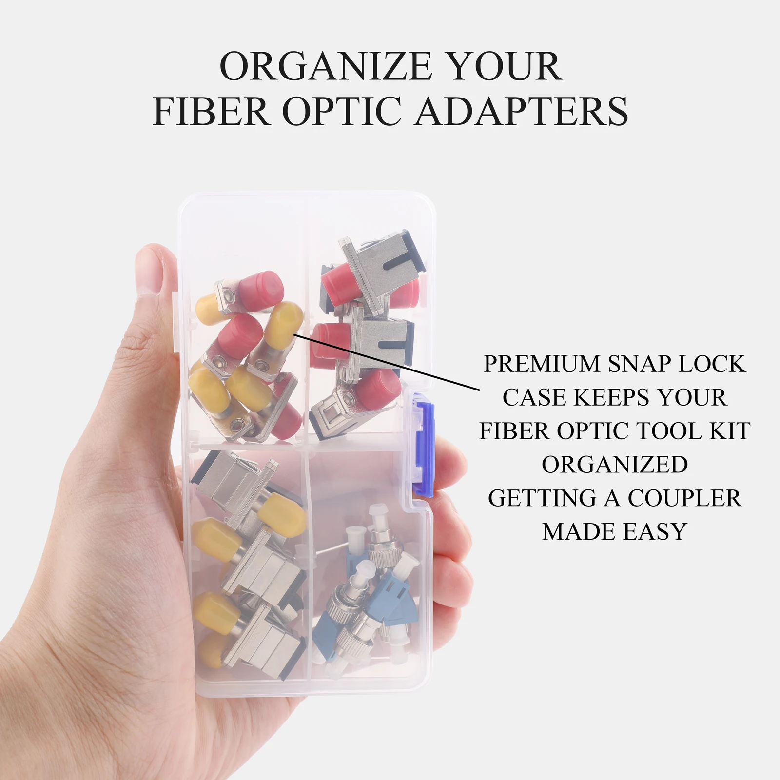 

20PCS Fiber Optic Coupler Kit, Fiber Adapter Kit for FC/SC to ST/SC/LC, Converter Connector for FTTH System