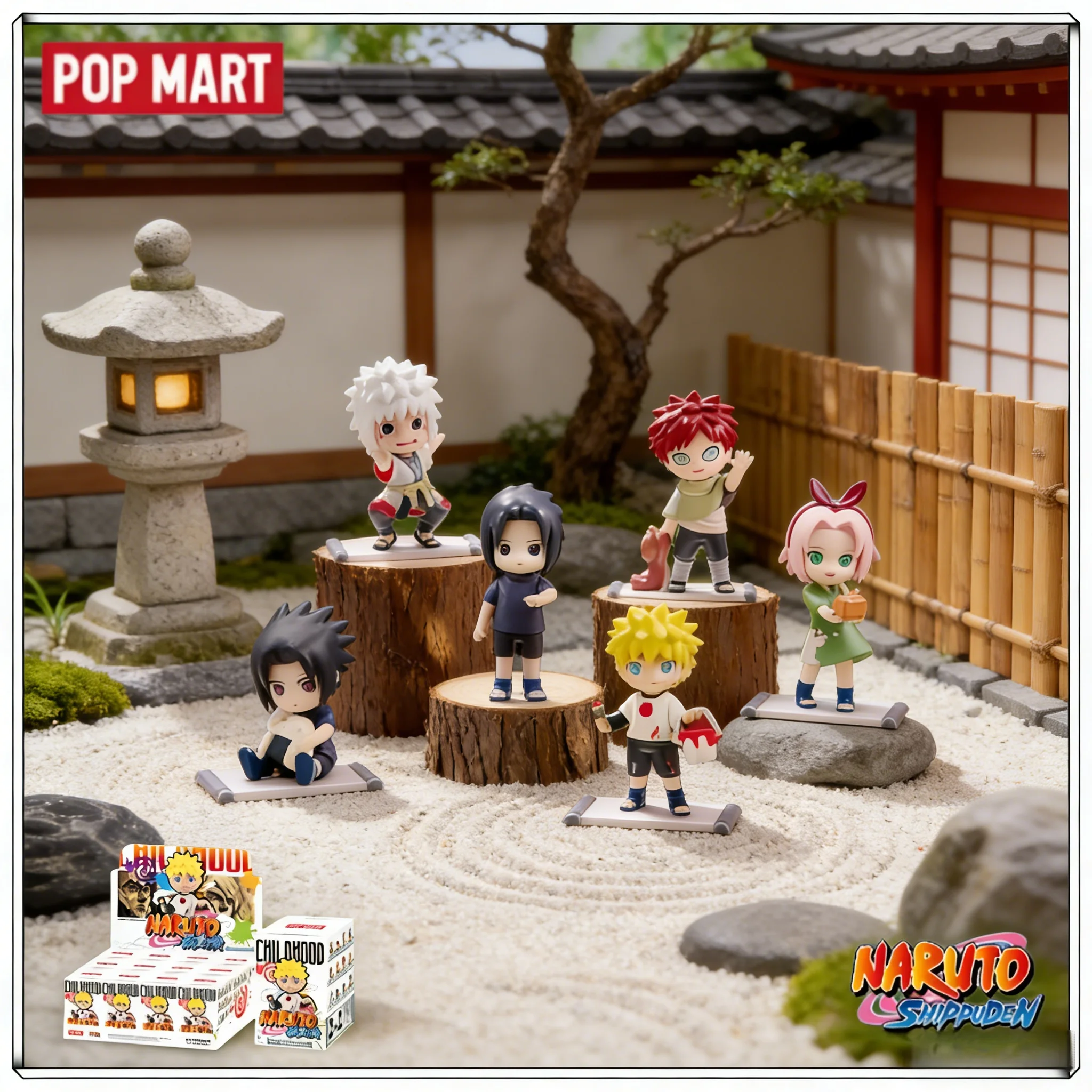 

Pop Mart Genuine New Naruto Shippuden Childhood Series Blind Box Anime Figure Ornament Trendy Collection Desktop Decor Toy Gift