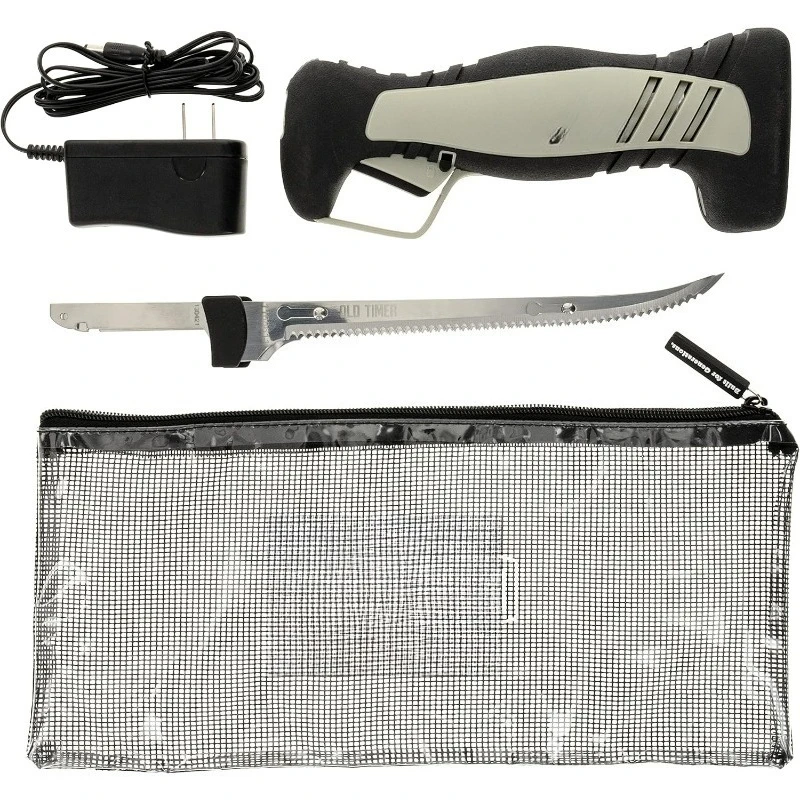 

Беспроводной электрический нож для филе со старым таймером и полностью зубчатым лезвием из нержавеющей стали 8 дюймов, блокировкой триггера, перезаряжаемой батареей и