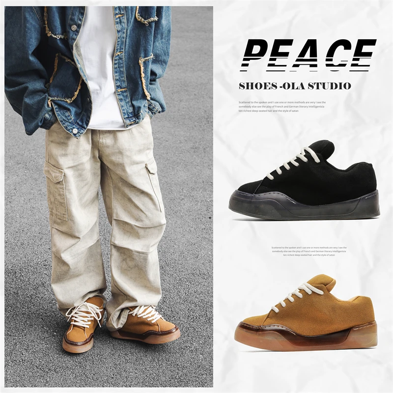 

Luxury Men Hip Hop Bread Shoes Skateboard Thick Sole Sneakers Men Shoes Outdoor Leisure Sports Shoes