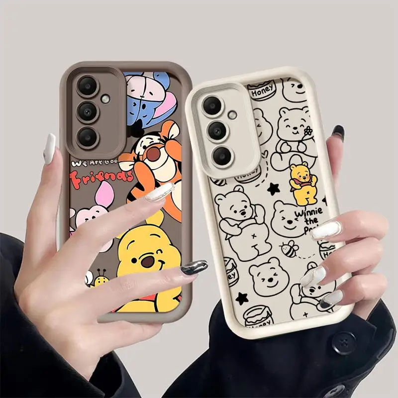 Phone Case for Samsung Galaxy A55A25 A11 A12 A13 A24 A22 A23 A32 A52 A53 A73 5G Silicone Soft TPU Disney Winnie Pooh