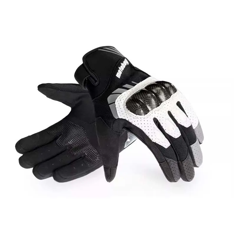 

Летние мужские мотоциклетные перчатки MOTOBOY из козьей кожи, защита из углеродного волокна, дышащие мотоциклетные перчатки для мотокросса, сенсорный экран