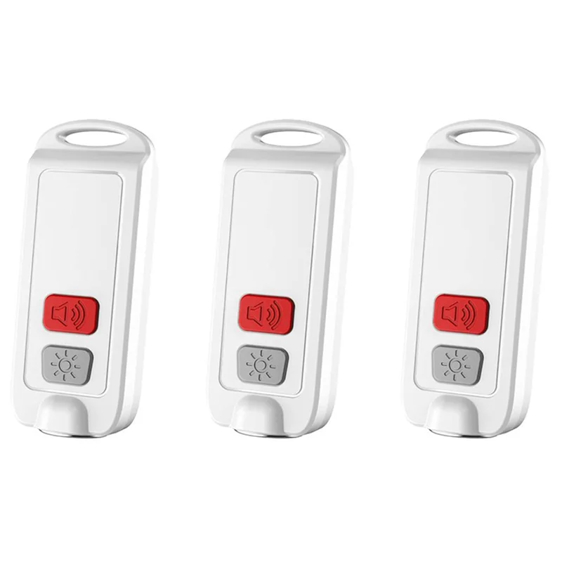IDUD 3X إنذار شخصي، إنذار أمان للنساء مع ضوء SOS LED، صفارة الإنذار 130DB، جهاز صوت سلسلة مفاتيح مقاوم للماء للأطفال المسنين