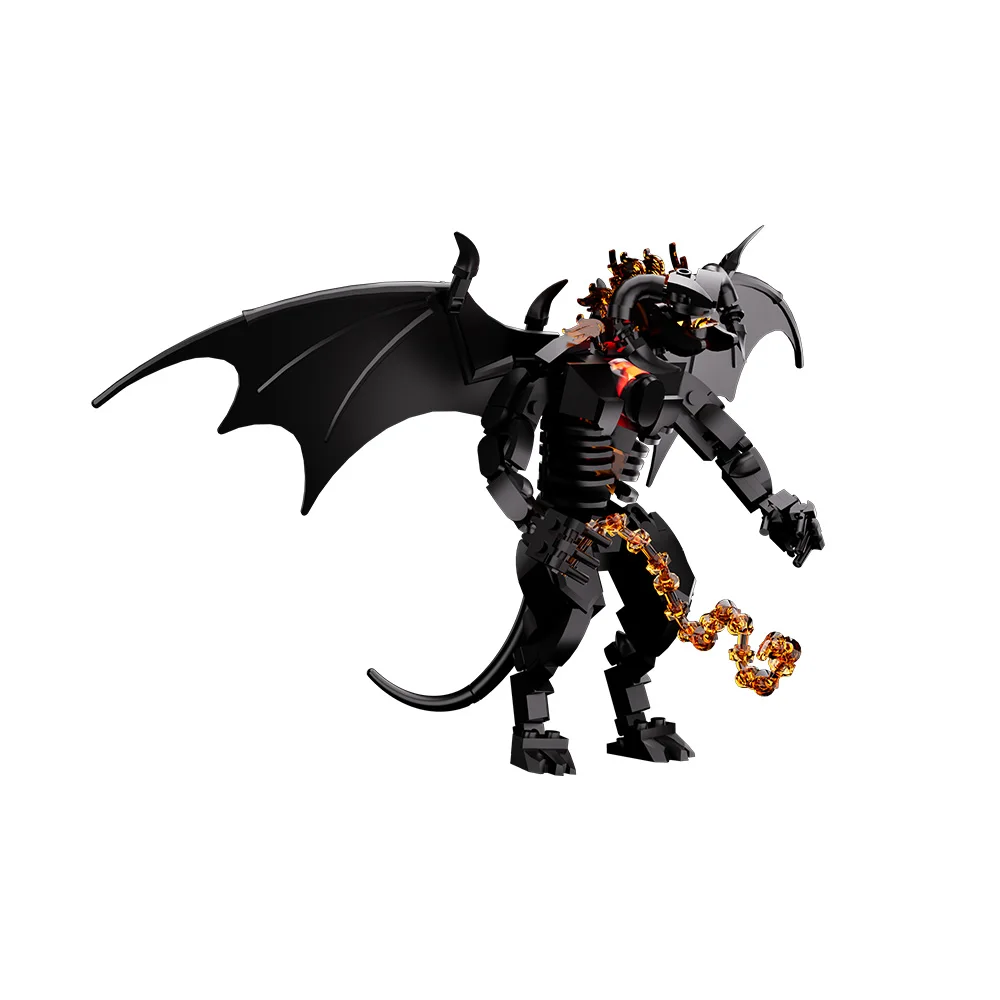 MOC Rings Movie Figure Balrog Model Building Blocks Moria Demon Lord Battle Activity Monster Doll Brick DIY Toy Adult Gift