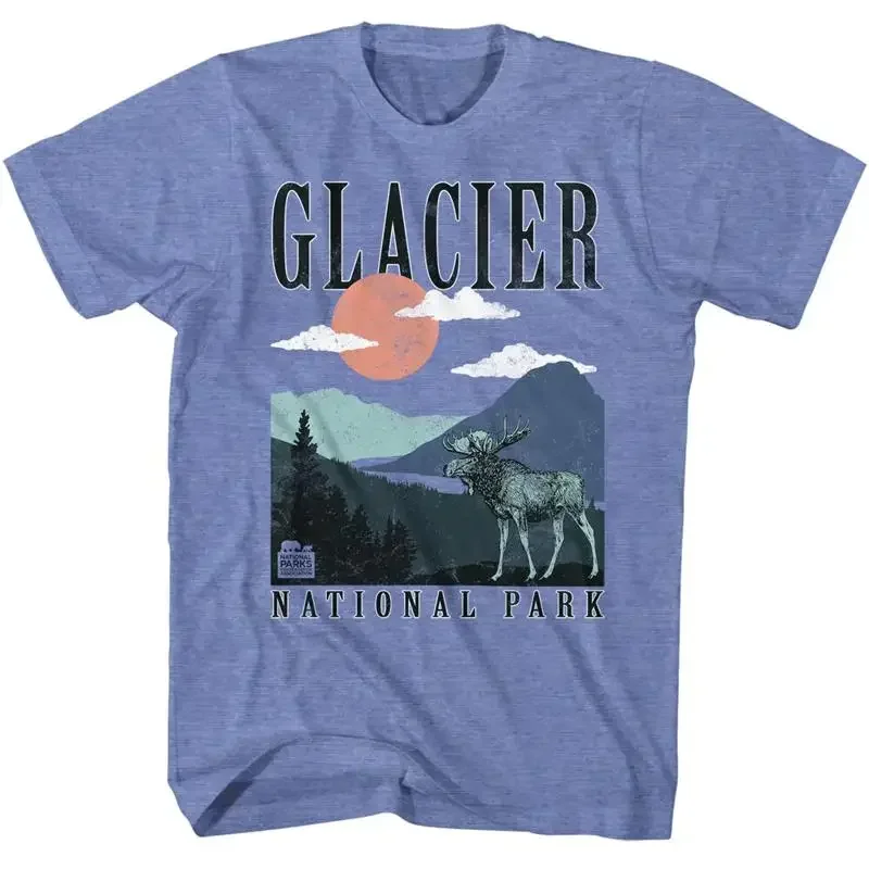 United States Glacier National Park Montana Moose Mountains Men's T Shirt