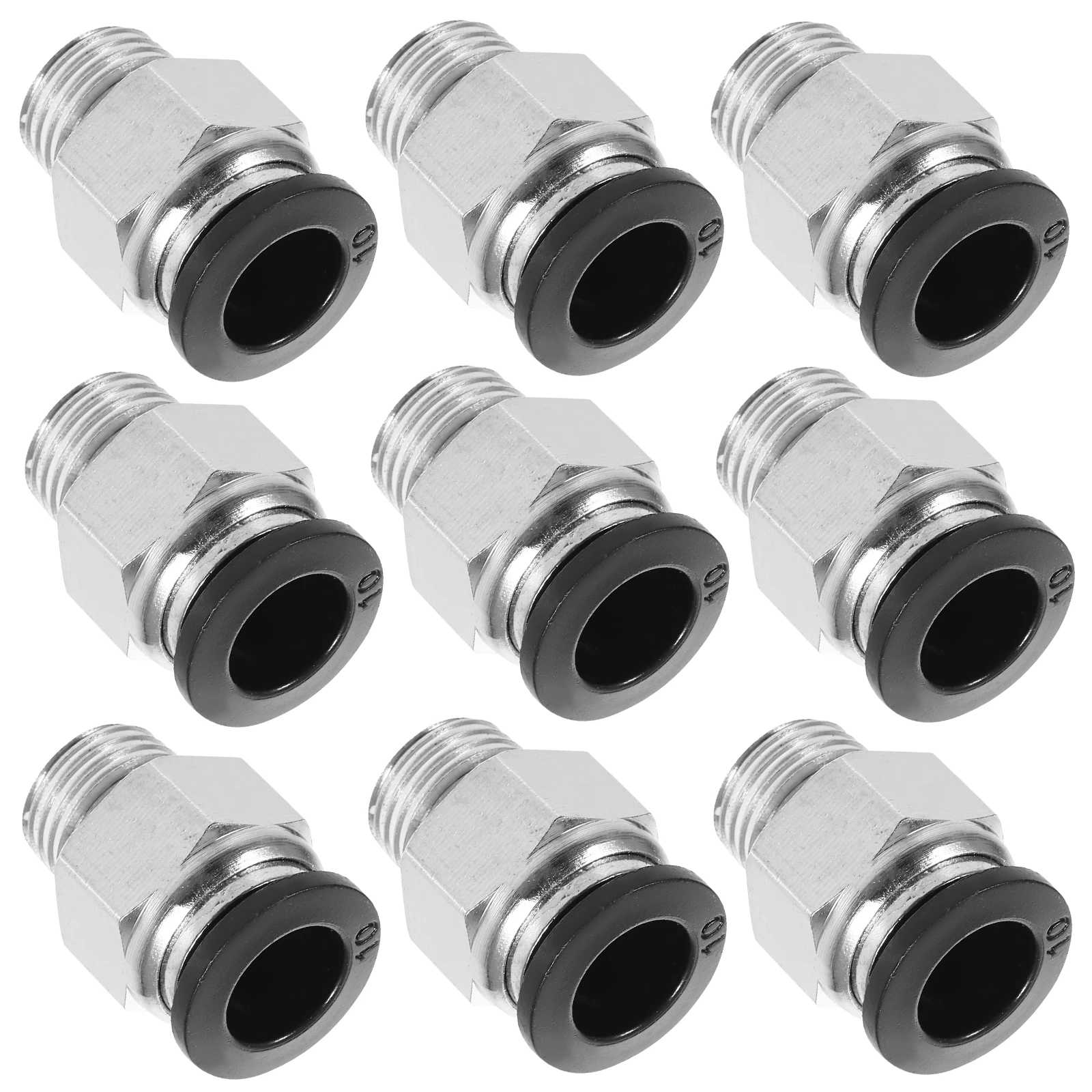 

10 Pcs Air Fitting Quick Connection Connector Hose Tool Pneumatic Accessories Silver