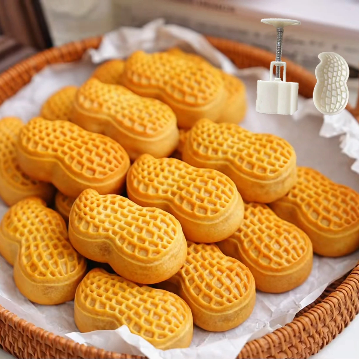 30g 50g 75g Cute Peanut Shape Mooncake Mold Plunger Cookie Frame Creative Cake Pastry Dessert Baking Accessories Kitchen Gadgets