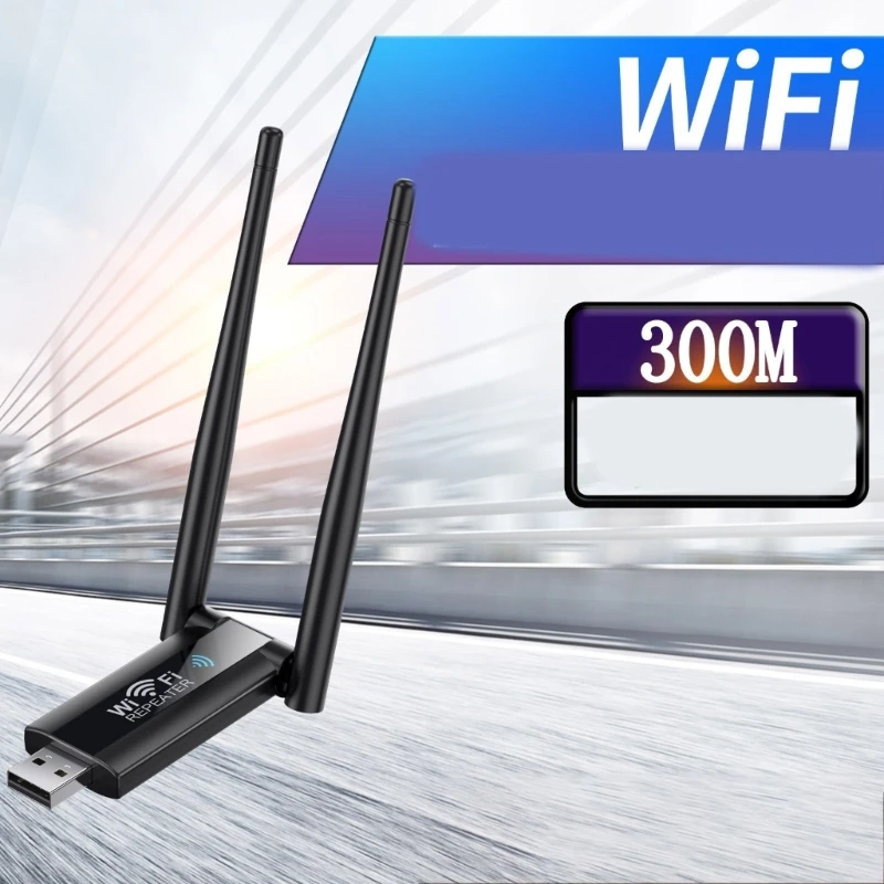 Ripetitore WiFi USB Wireless Extender Router amplificatore di segnale WiFi Booster 2.4GHz 300Mbps per lunghe distanze