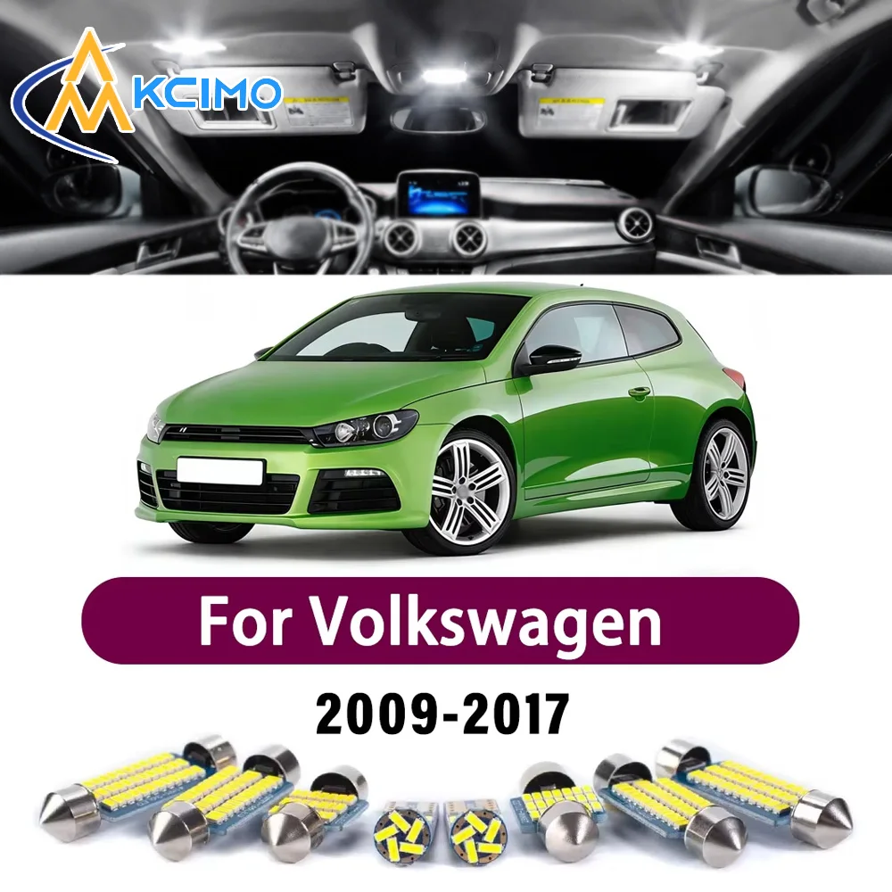 Superhelles LED-Innenbeleuchtungsset für Volkswagen Scirocco 2009-2017 Fehlerfreie Canbus-Tür-, Kofferraum-, Lese- und Spiegelleuchten