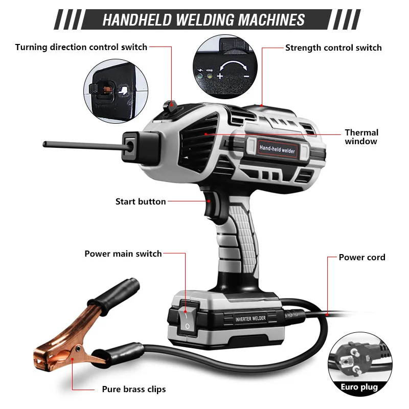 110v American Standard Handheld Welding Machine 220V European Standard Grey Portable Mini Inverter Welder