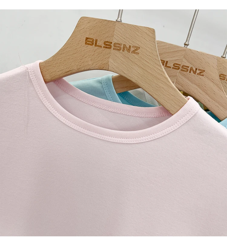 Zjaiss 2026 Sommer Neues Design Slim Fit Basic Top Trendiges Damen Baumwoll-Kurzarm-T-Shirt Einfarbig Vielseitiges O-Neck Tee – Detail 22