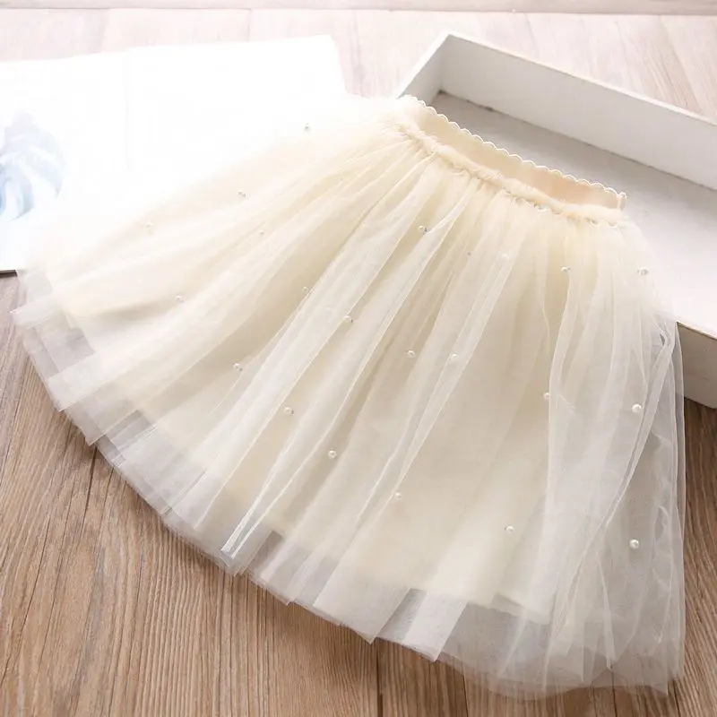 DE PEACH 2024 Summer Baby Girls Fluffy Tulle Skirt Toddler Kids Lace Tutu Skirts For Girl Princess Party Dance Clothes