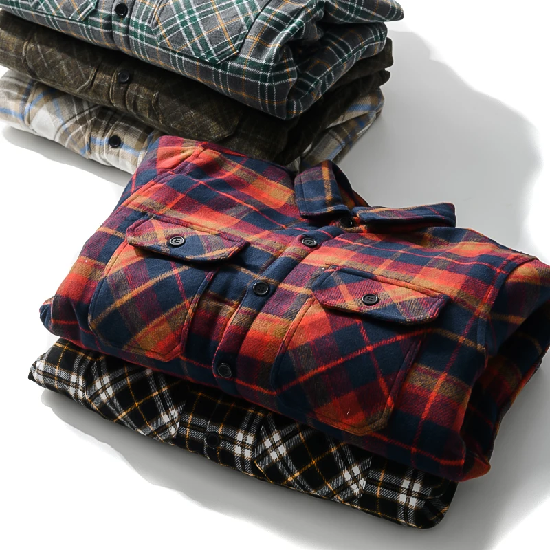 Men's Autumn Winter Plaid Flan - огляд і ціна Flannel Shirt Lined