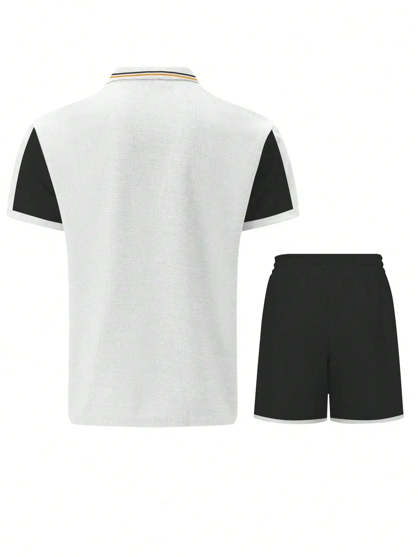 

Мужской летний повседневный комплект поло с молнией и шортами, 2 предмета