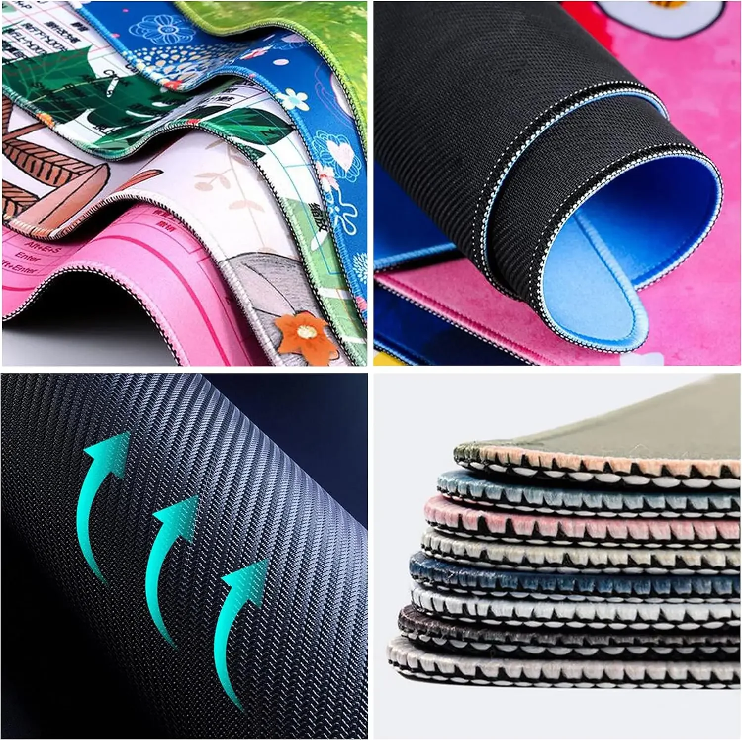 لطيف ليلة ممطرة النباتات الخضراء وسادة مكتب أنيمي القط الأسود Kawaii كبيرة الألعاب ماوس الوسادة ضوء القمر اليراعات ماوس للهدايا المنزلية