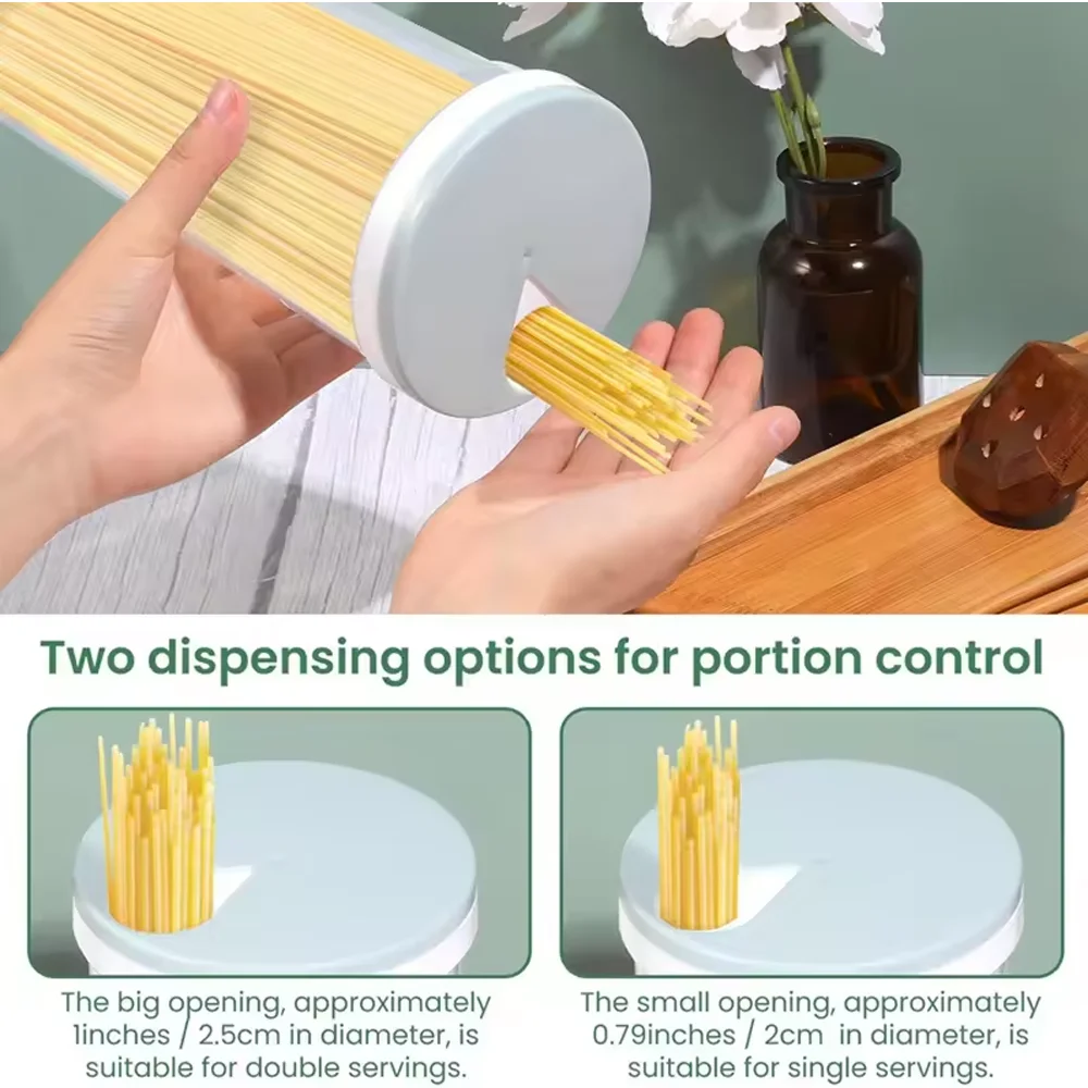 パスタポーションコントロールコンテナ食品グレードのプラスチック保存キャニスター気密麺オーガナイザーキッチンパントリー分割缶
