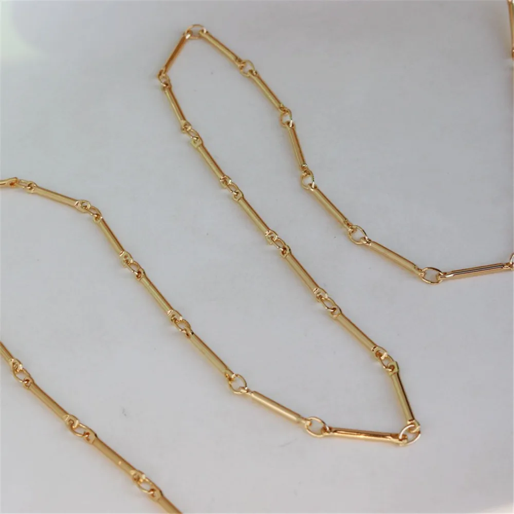 14K Gold Thick Stick Chain, DIY Bracelet, Necklace, Earrings, Anklet Tail, Loose Chain, 1.2mm