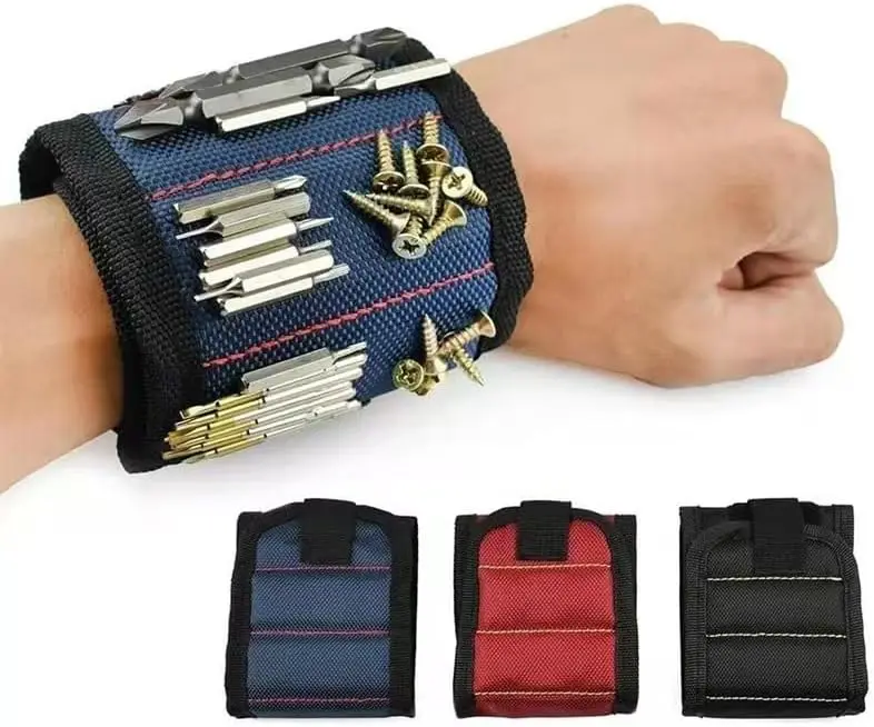 

Professional Magnetic Wristband for Men Strong Magnetic Screw Holder Wrist Band for Screw Nails Drill Bits Home Repair Carpenter