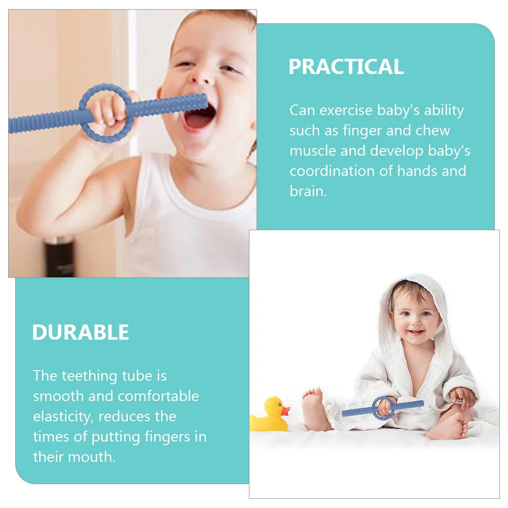 5 pçs bebê dentição silicone oco mordedor para infantil molar alívio sensorial mastigável vara calmante dentes moagem desconforto