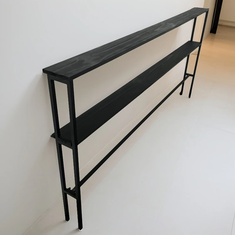 

Customized home against the wall, living room, solid wood double-layer sofa, rear shelf, bedside bookshelf, porch rack, multi-la