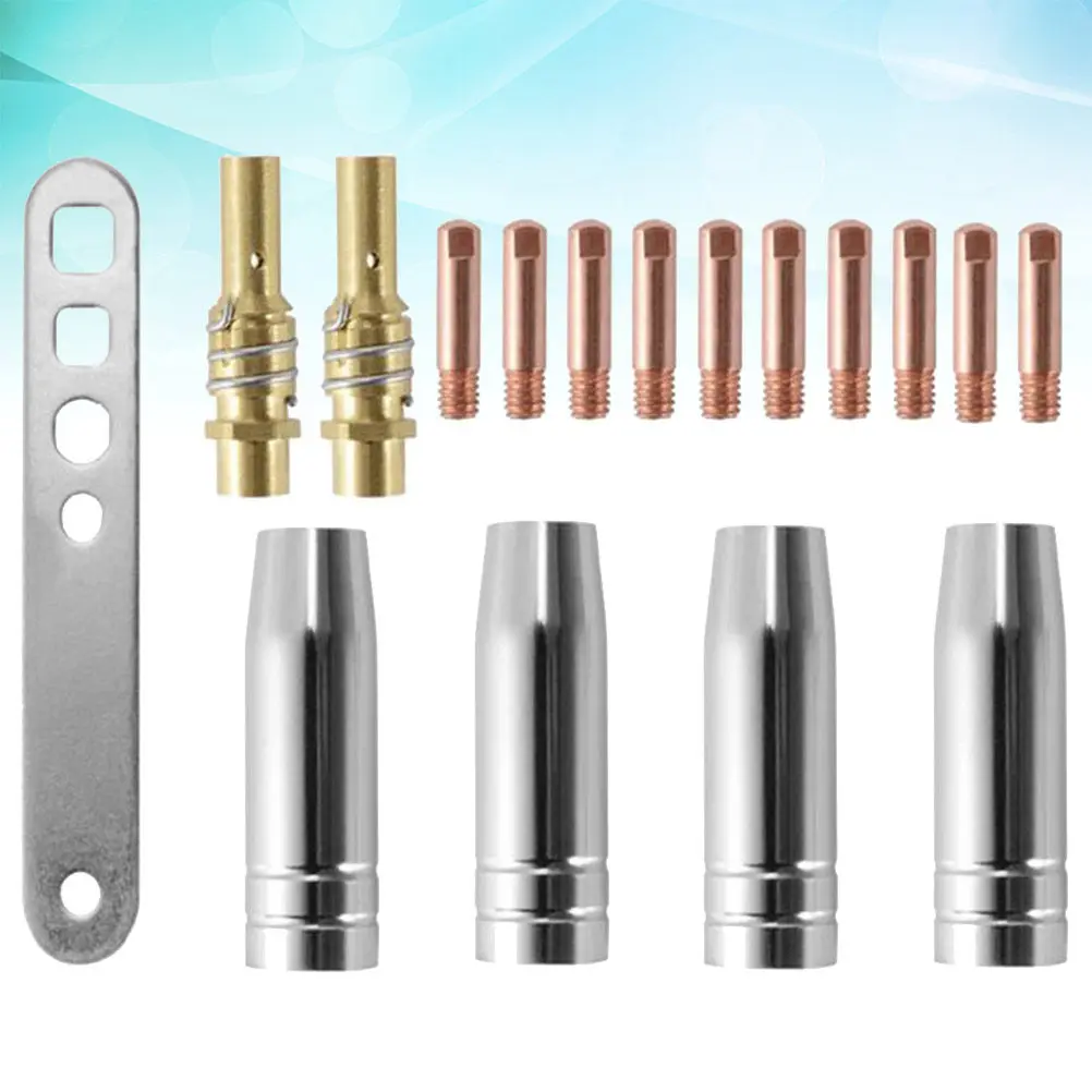 1Set Red Copper Electric Welding Accessories Kit for -15Ak Torch Professional Welding Nozzle Connecting Rod Gas Shielded Torch