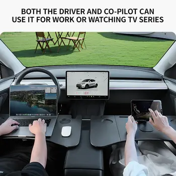 YZ Pro Tesla Model XS 3 Y Highland Juniper 2018-2025 Volantový podnos na notebook, stůl na jídlo, přenosný kancelářský stůl, příslušenství do auta 10 nejlepší prodej Příslušenství Tesly - №6