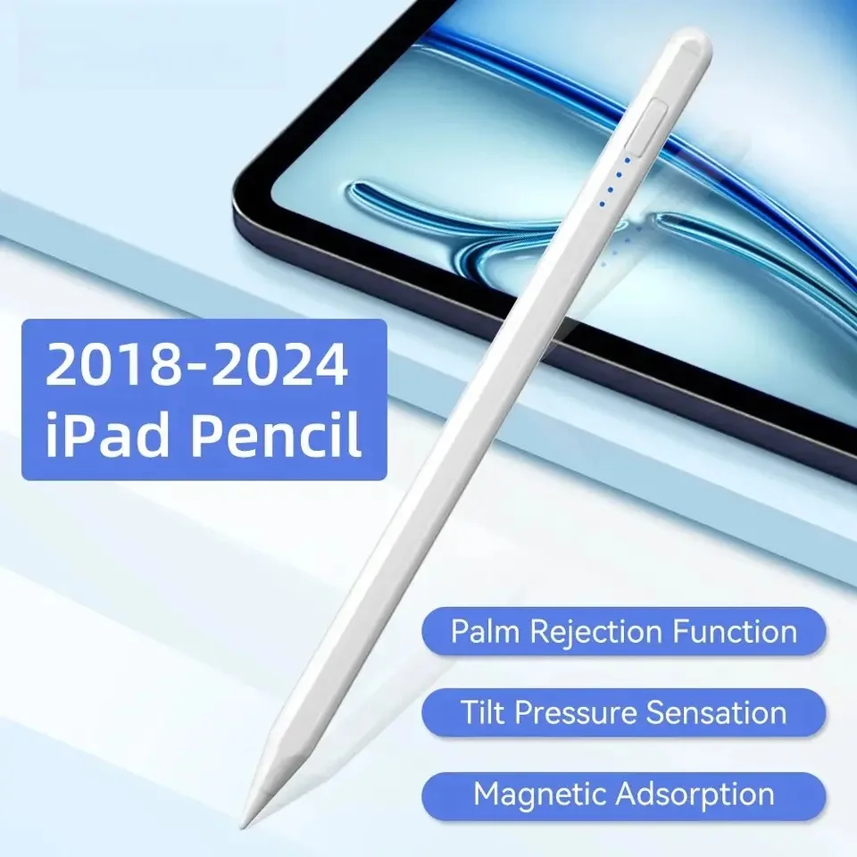 For iPad Stylus Pencil 2024 iPad Air 11 Air 13 M2 Pro 13 11 M4 5/6/7/8/9/10th Gen Air 3/4/5 Mini 5 6 with Palm Rejection