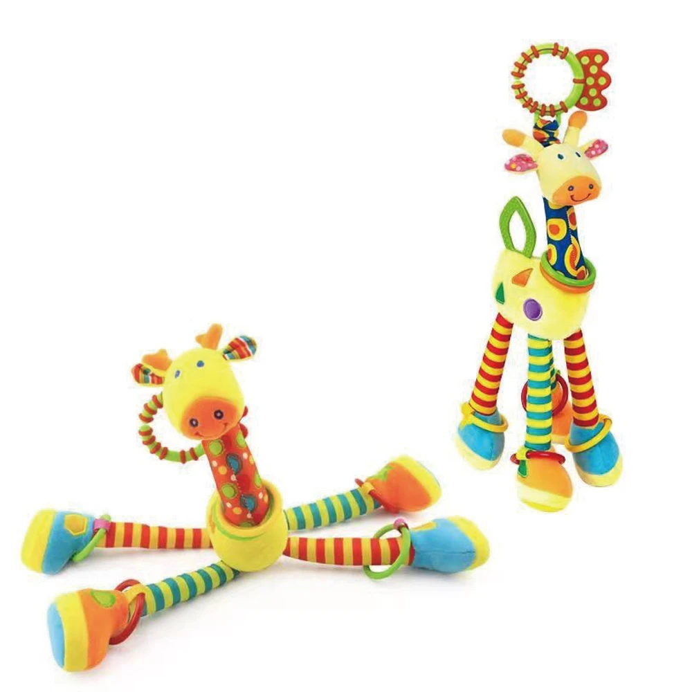 

Giraffe and Unicorn Wind Chime Baby Stroller Accessory with Dental Glue - Soft Plush Toy for Infants and Toddlers