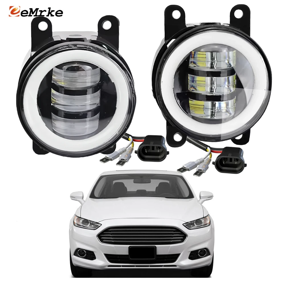 Светодиодные ДХО Halo для Ford Fusion Mondeo CD391 V 2013-2016: передние противотуманные фары в сборе, аксессуары для автомобиля