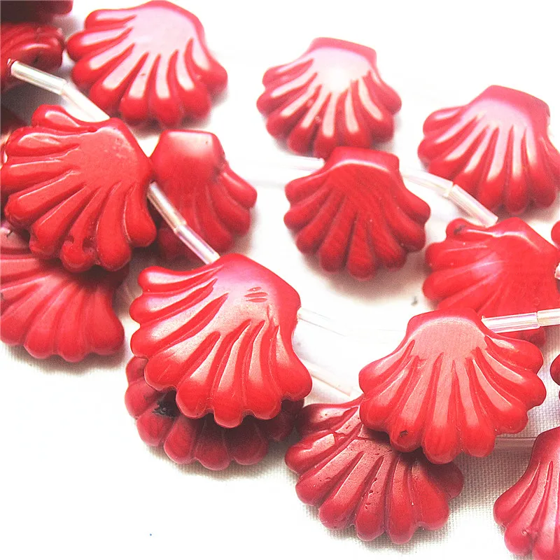 

18 шт. ярких красных коралловых бусин размером 15-20 мм для женских украшений, изготовления ожерелий, DIY, оптовая продажа от производителя, лучшая цена, модные аксессуары.