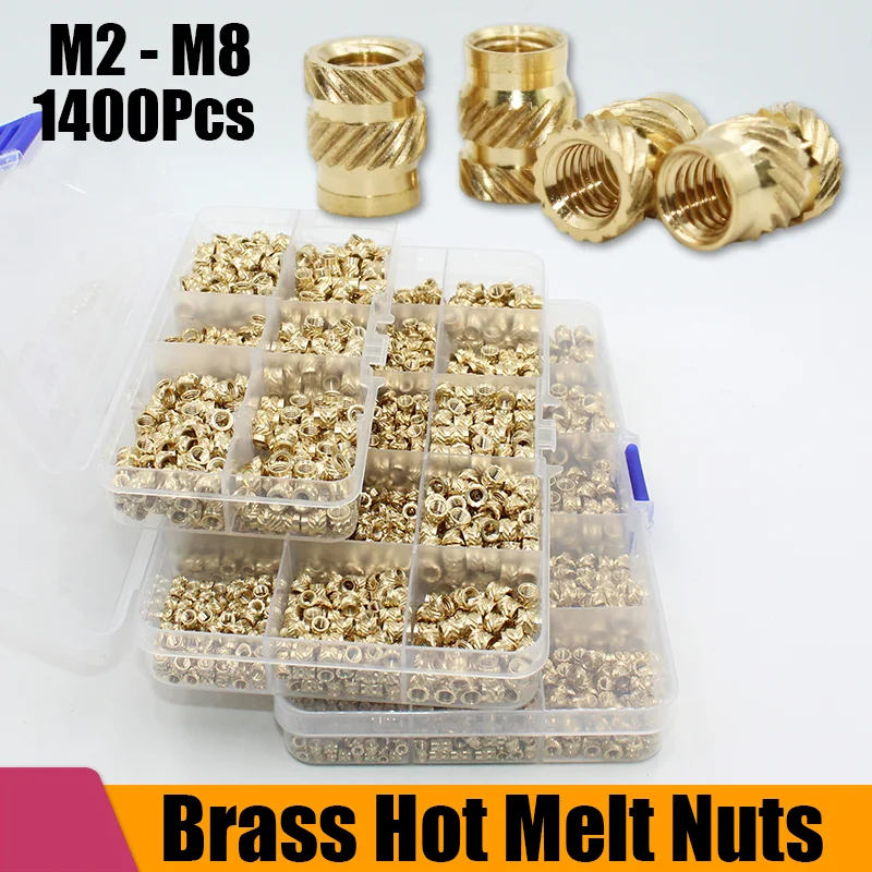 

Hot Melt Brass Insert Nut Soldering Iron Tip Knurled Thread Injection Insertsnut M2 M3 M4 M5 M6 M8 3D Printer Accessorie Plastic