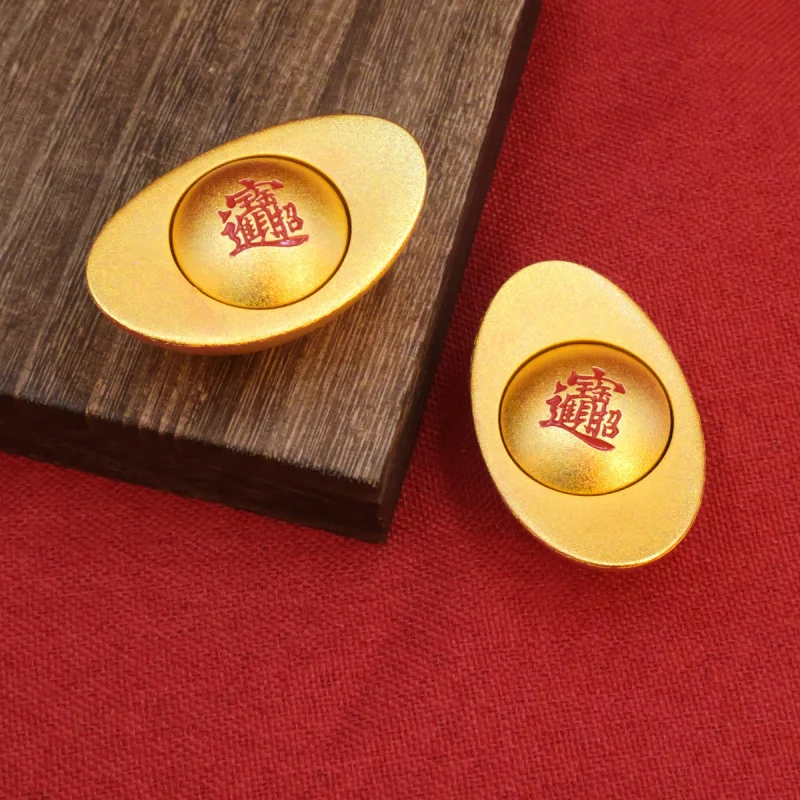 Plated Gold Rotating Ornament Rotatable Ingot Desktop Living Room Store Decoration Opening Housewarming Gi