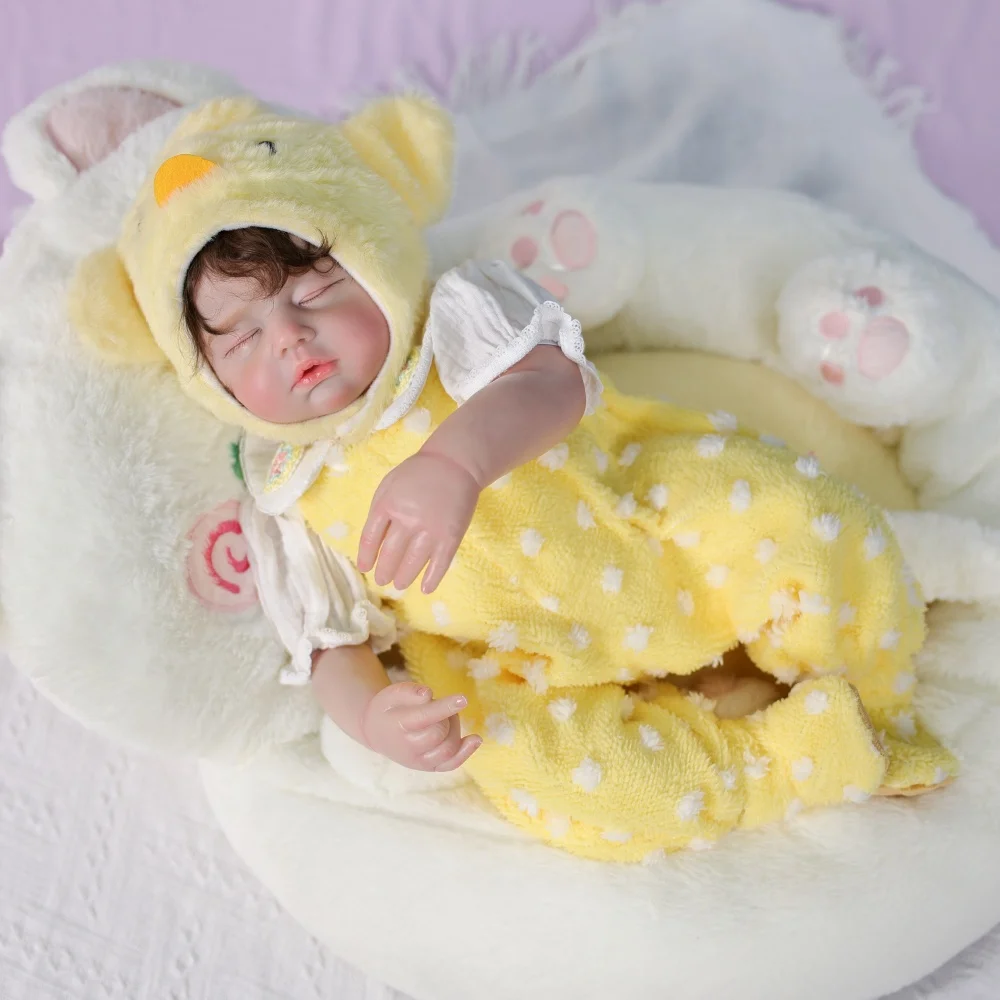Cloveray 24 بوصة الأصلي واقعية تولد من جديد دمية طفل محاكاة أفخم بطة صفراء مجموعة دمية الفينيل أطراف الفينيل القماش الجسم طفل هدية
