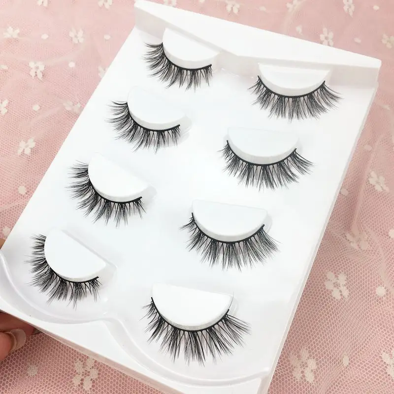 Natural fake eyelashes at the end of the eye 3D multi-layer realistic thick eyelashes nude makeup and nude face female manga