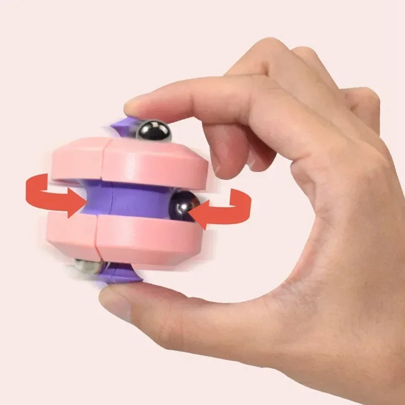 1pcs Bead Orbit Fidget Gyro Infinity Spinner Rotating Magic Track Fingertip Bead Toys Anti-stress Cube with Box Package