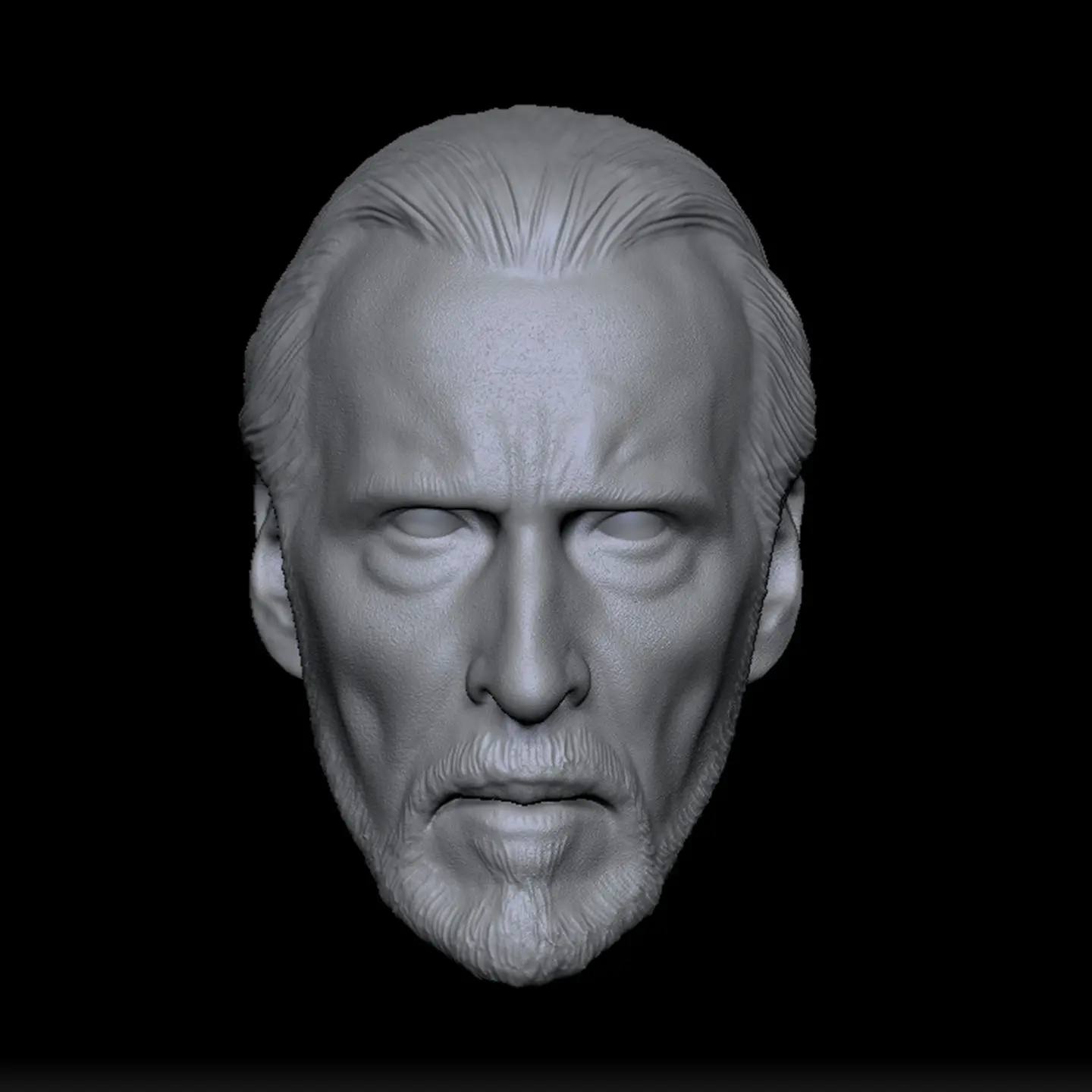 

HL171 DIY Customized 1/18 1/12 1/10 Dooku Christopher Unpainted Head Sculpt for 3.75" 6" 7" Figure SHF ML Mafex Mez NECA Mcf