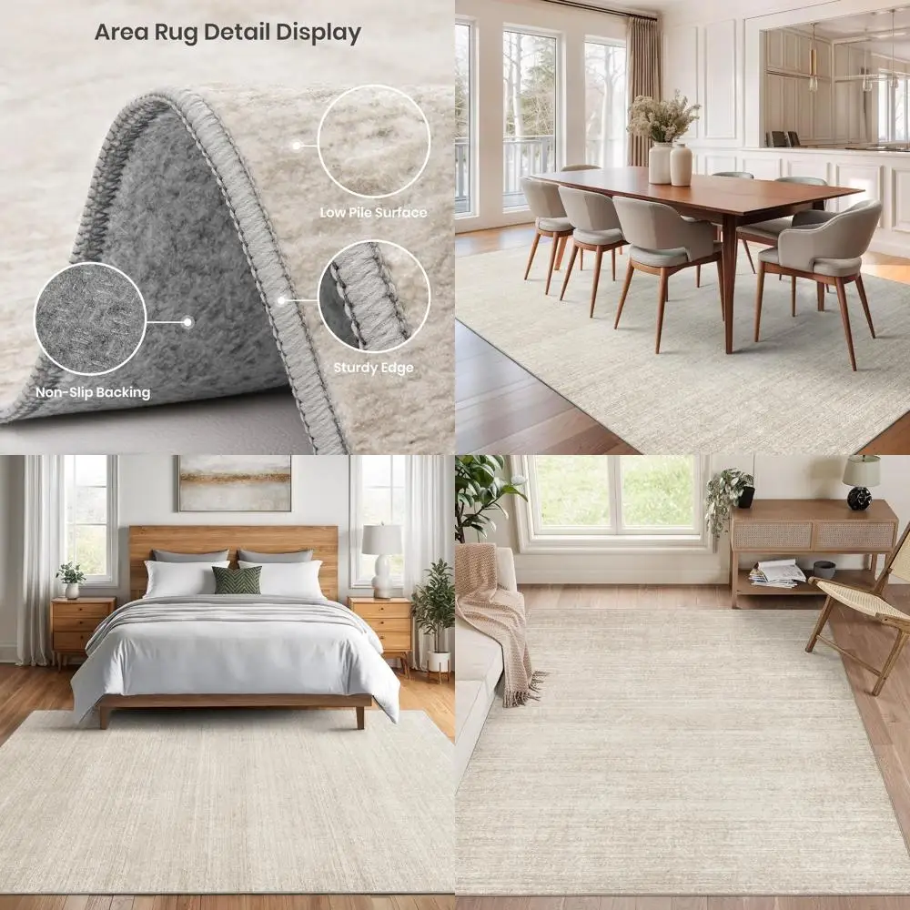 

Коврики 5x7 бежевого цвета, моющиеся, устойчивые к пятнам, с нескользящей основой для гостиной и спальни