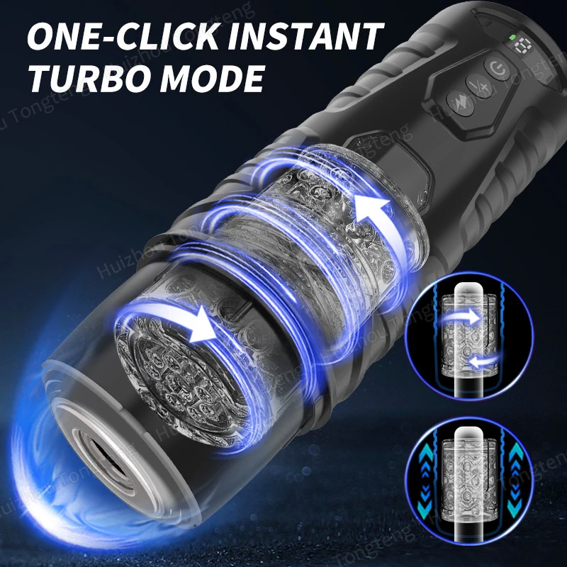 Male Masturbator Automatic With 7 Powerful Vibrating & Thrusting Blowjob Masturbation Cup Pocket Pussy for Adult Men Sex Toys