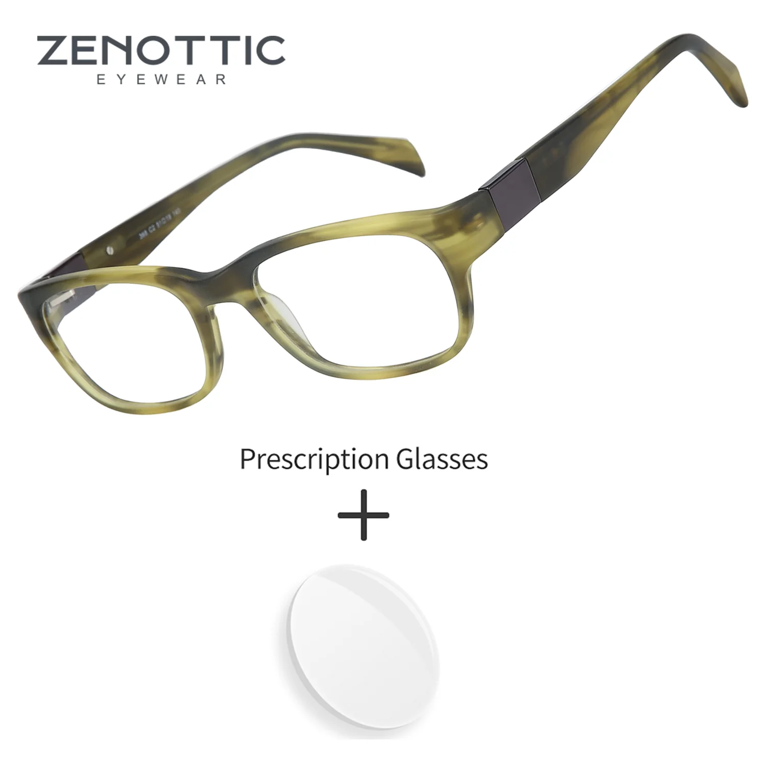 

Прямоугольные ацетатные очки ZENOTTIC для женщин с антибликовым покрытием, фотохромными прогрессивными линзами и оптической рецептурой.