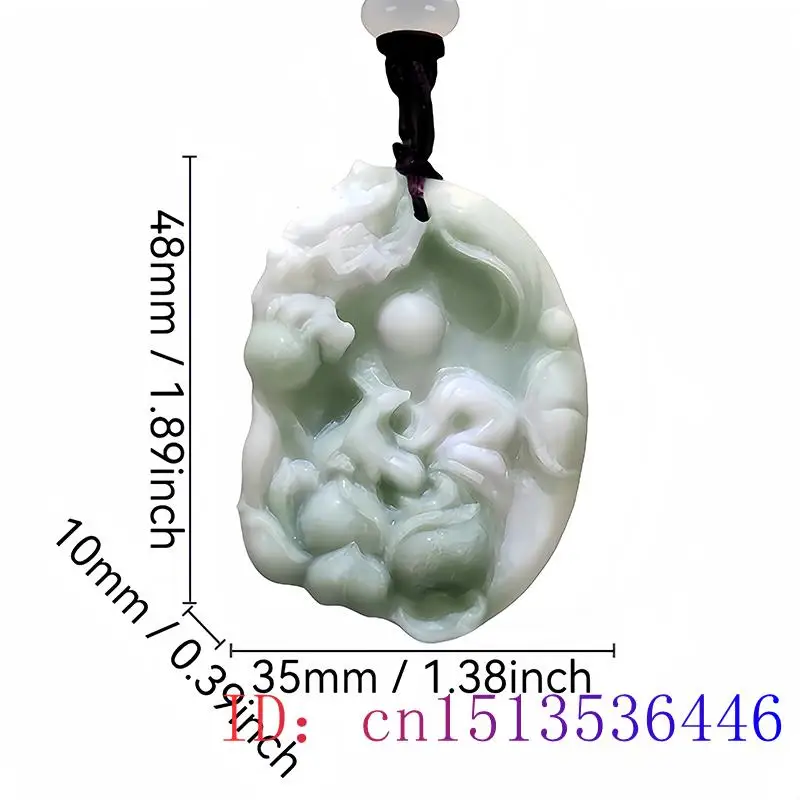 Natural Real Jade Fox Pendant Necklace Fashion Amulet Gift Luxury Vintage Charm Accessories Chinese Talismans Carved Jewelry