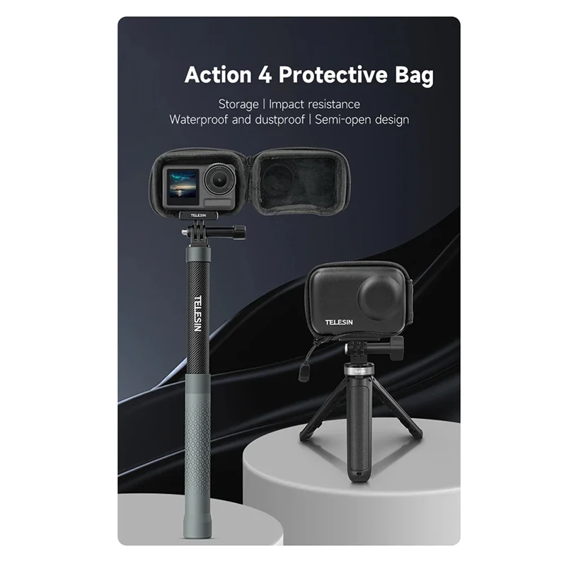 ABDE-TELESIN Mini Storage Protection Bag For Action 3 Carrying Case Action Camera Replacement Accessories