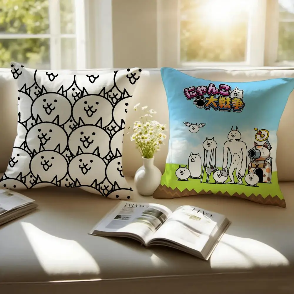 The B-Battle Cats CUTE Cushion Cover Cushion Cover Soft & Easy-Wash Pillow Case – Versatile For Couch, Bed, Travel And Office