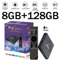 TV98 ATV Pro Plus TV Box Android 14 BT5.0 Media Player Allwinner H313 Voice remote 4G 5G Dual Wifi6 HD 8K 4K set-top box iptv