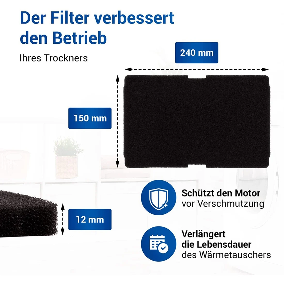 Filtre de rechange pour sèche-linge Beko 2964840100, filtre à peluches pour sèche-linge Beko DE8635Rx DS7512Pa, 10 pièces