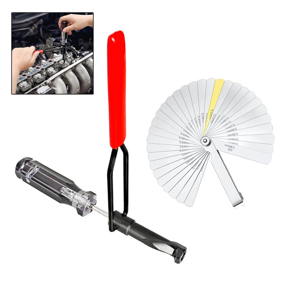 Valve Lash Adjustment Tool With Angled Feeler Gauge, Compatible With Hondaa,  10mm Nut Valve Adjustment Tool