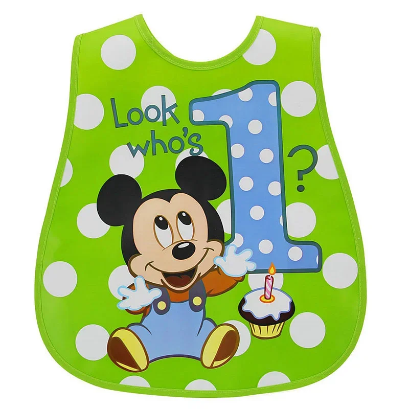 1pcs Baby Bibs Waterproof Feeding Baby Saliva Towel Newborn Cartoon Mickey Aprons Baby Bibs Adjustable Disney